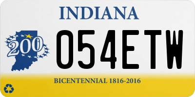 IN license plate 054ETW