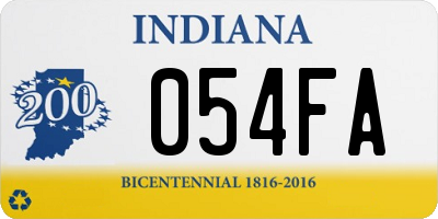 IN license plate 054FA