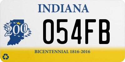 IN license plate 054FB