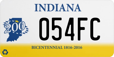 IN license plate 054FC