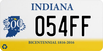 IN license plate 054FF