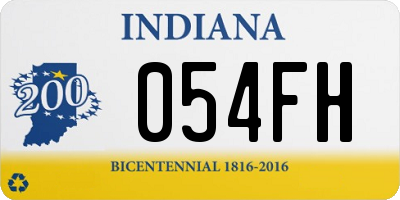 IN license plate 054FH