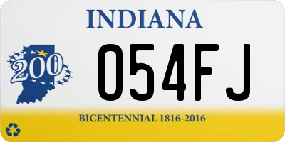 IN license plate 054FJ