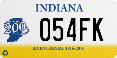 IN license plate 054FK