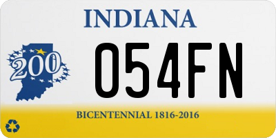 IN license plate 054FN