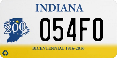 IN license plate 054FO