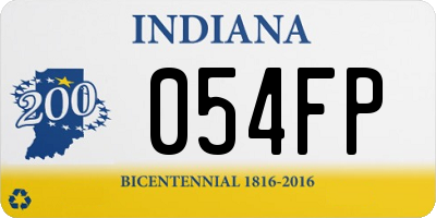 IN license plate 054FP