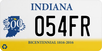 IN license plate 054FR