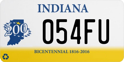 IN license plate 054FU