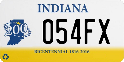 IN license plate 054FX