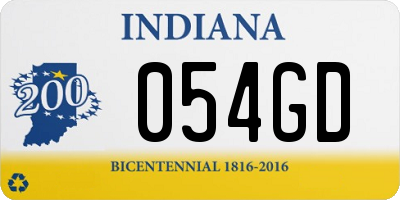 IN license plate 054GD