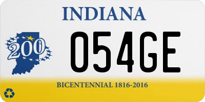 IN license plate 054GE