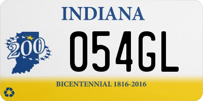 IN license plate 054GL