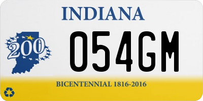 IN license plate 054GM