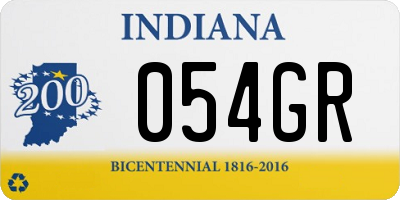 IN license plate 054GR