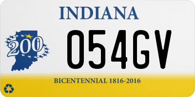 IN license plate 054GV