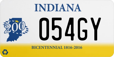 IN license plate 054GY