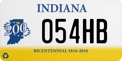 IN license plate 054HB