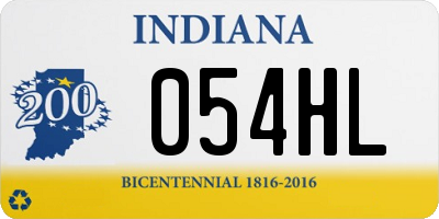 IN license plate 054HL