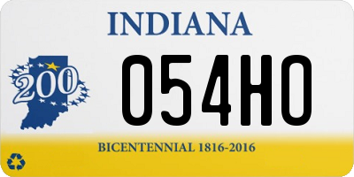 IN license plate 054HO