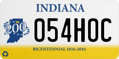 IN license plate 054HOC