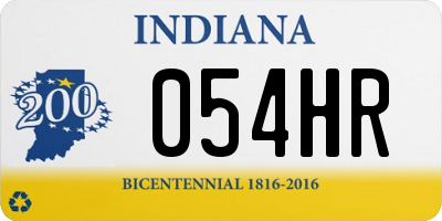 IN license plate 054HR