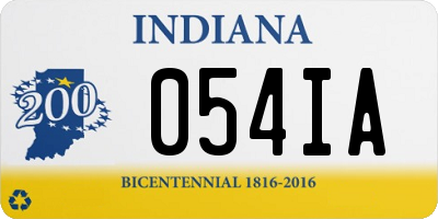 IN license plate 054IA