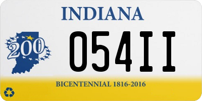 IN license plate 054II