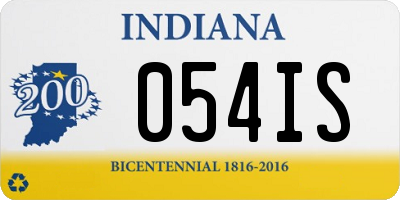 IN license plate 054IS