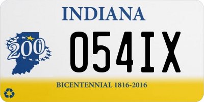 IN license plate 054IX