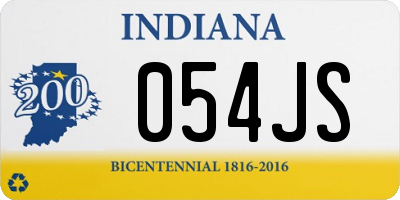 IN license plate 054JS