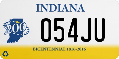 IN license plate 054JU