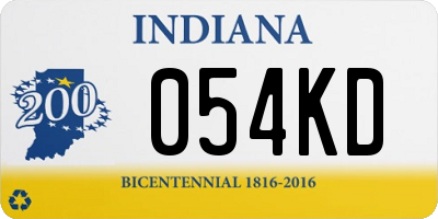 IN license plate 054KD