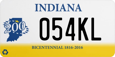 IN license plate 054KL