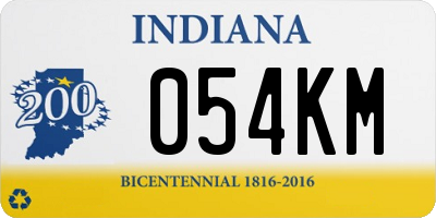 IN license plate 054KM