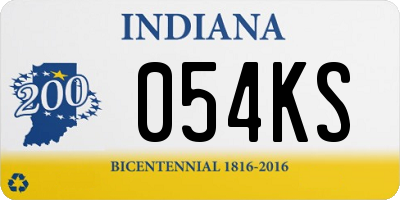 IN license plate 054KS