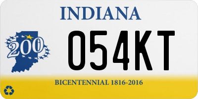 IN license plate 054KT