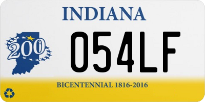 IN license plate 054LF