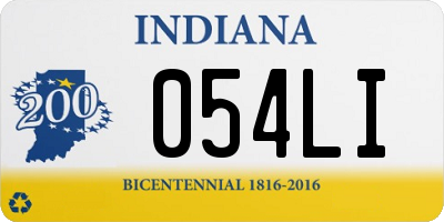 IN license plate 054LI