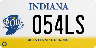 IN license plate 054LS