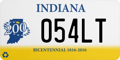 IN license plate 054LT