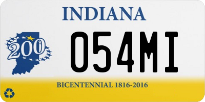 IN license plate 054MI