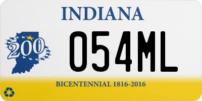 IN license plate 054ML