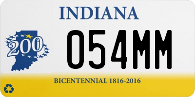 IN license plate 054MM