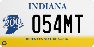 IN license plate 054MT