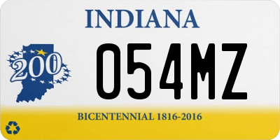 IN license plate 054MZ