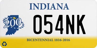 IN license plate 054NK