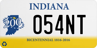 IN license plate 054NT
