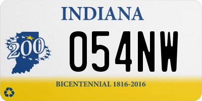 IN license plate 054NW