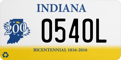 IN license plate 054OL